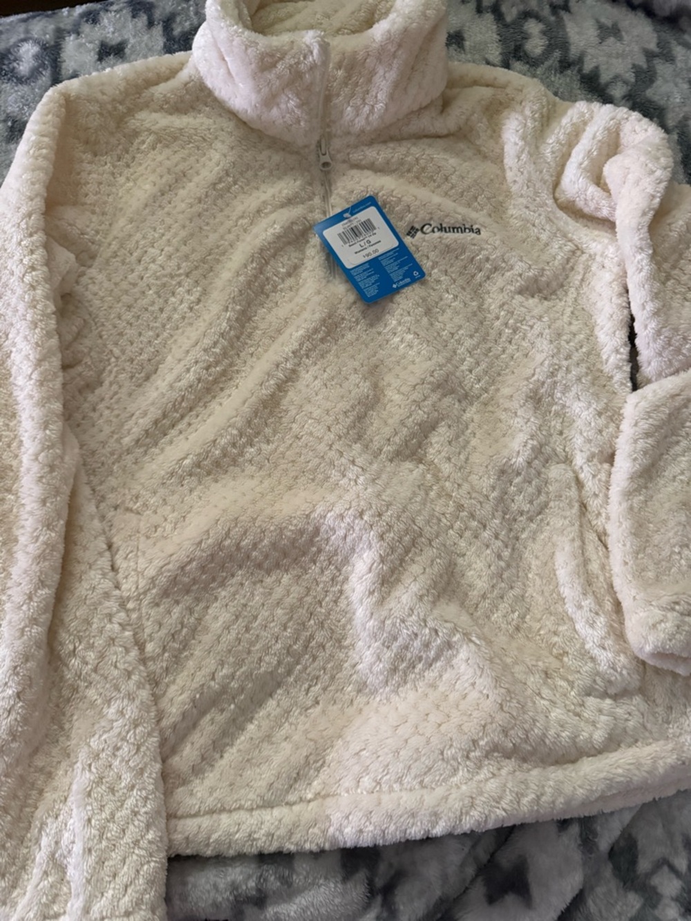 Columbia Cream Plush Half-Zip Fleece Pullover